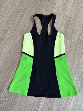lululemon athletica Black with Neon Yellow and Neon Green Colorblock Tank